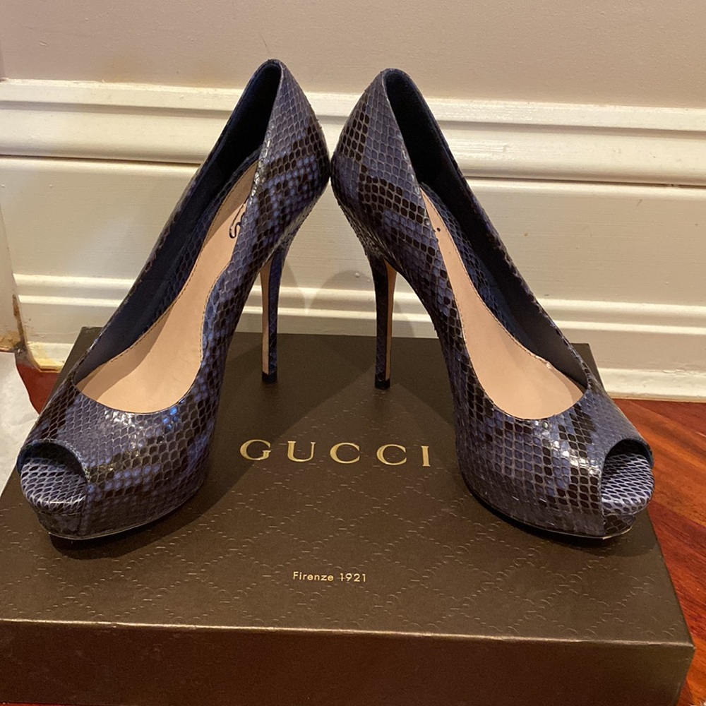 Gucci Sophia Genuine Snakeskin Pumps